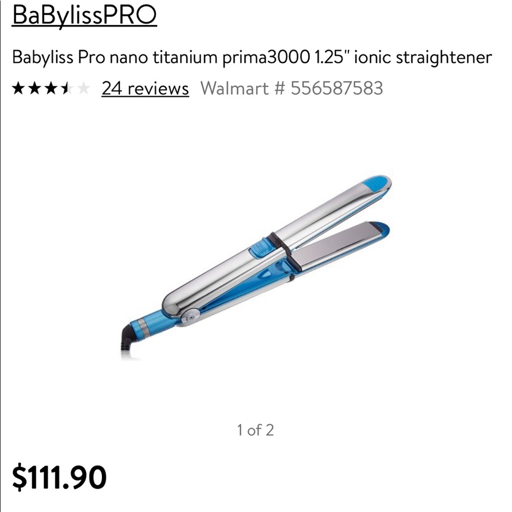 Babyliss Pro nano titanium prima3000 flat iron